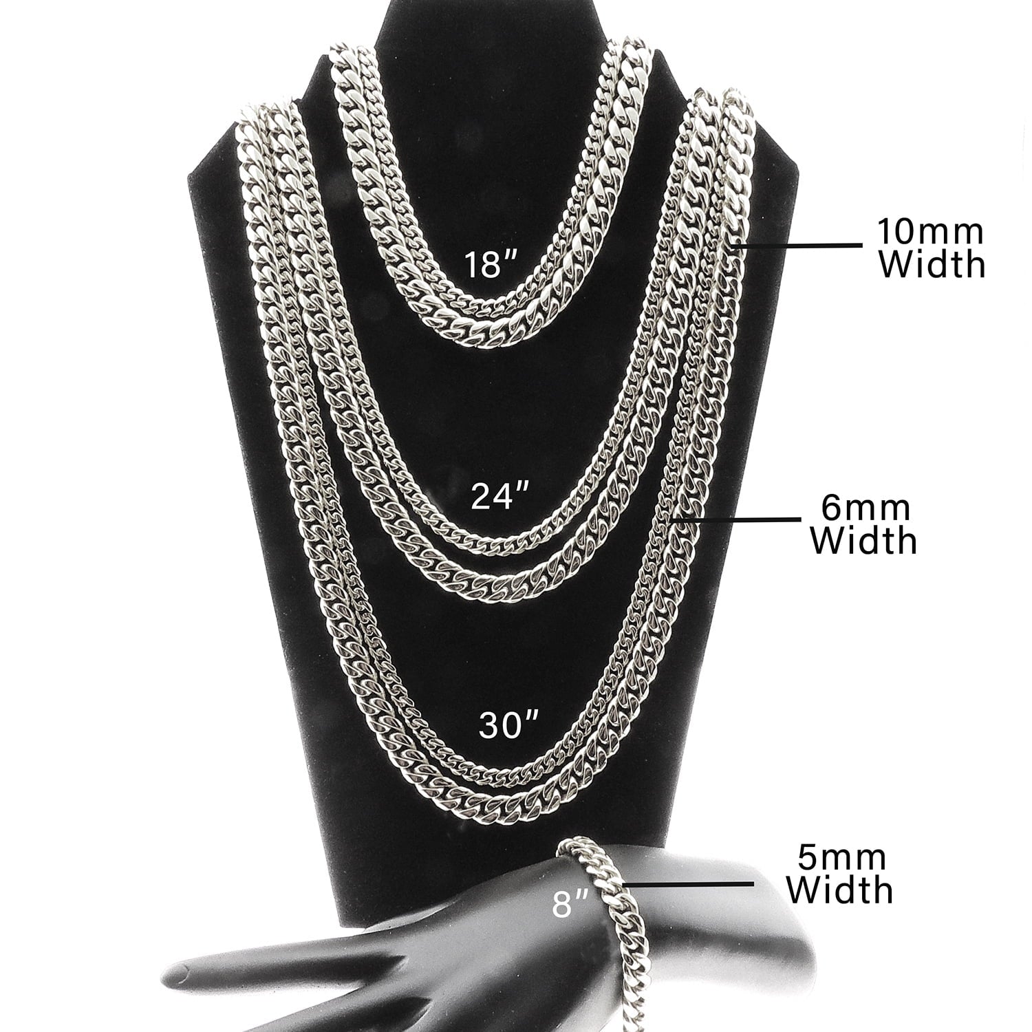 Cuban Link Chain Necklace Gold Stainless Steel Hip Hop Men Women